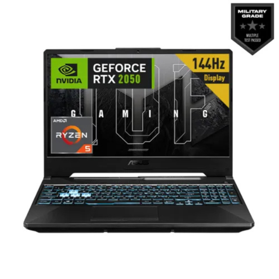 ASUS TUFF A15 FA506NF (90NR0JE7), AMD RYZEN 5 7535HS, 16GB DDR5 RAM, 512GB M.2 NVMe, RTX 2050 4GB, 15.6 INCH 144Hz, WIN 11, GRAPHITE BLACK LAPTOP
