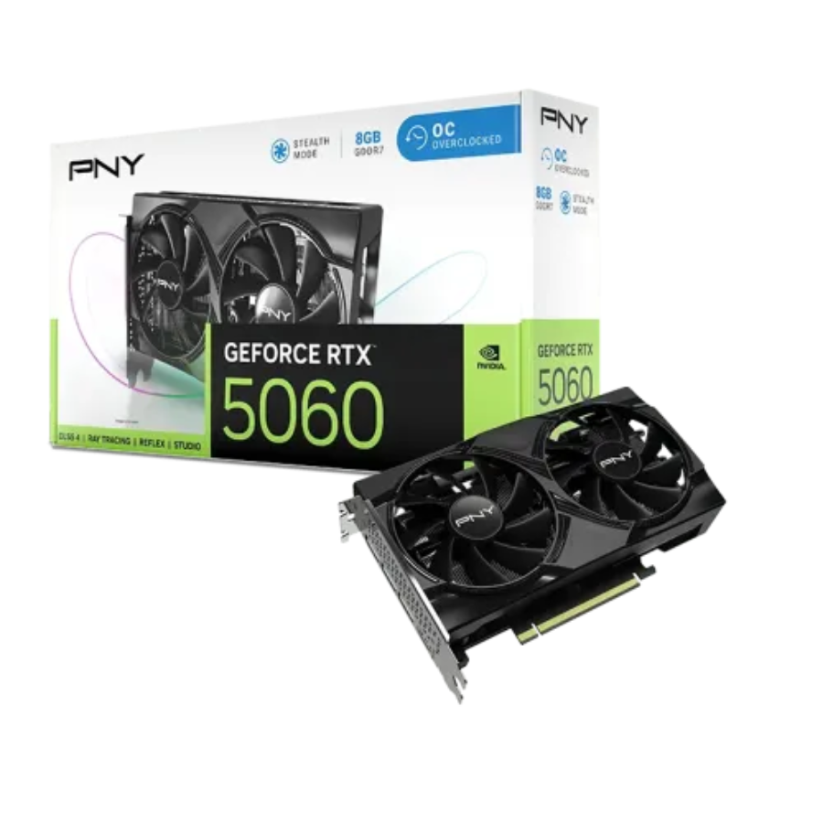 PNY (VCG50608DFXPB1) NVIDIA GeForce RTX 5060 DUAL FAN 8GB GDDR7 GRAPHICS CARD